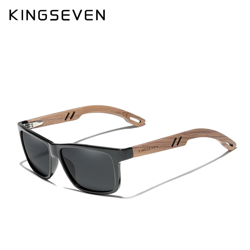 Óculos de Sol Masculino Quadrado KINGSEVEN - Madeira e Polarizado Loja Kingseven Oficial