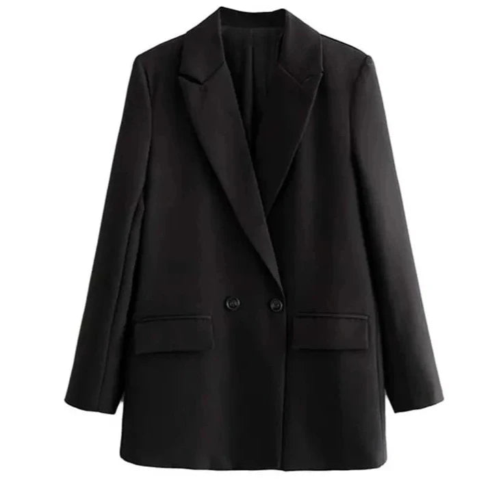 Blazer Feminino Liso Alongado decote em V Outerwear Preto Loja Kingseven Oficial