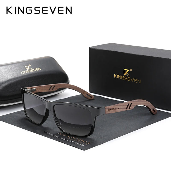 Óculos de Sol Masculino Quadrado KINGSEVEN - Madeira e Polarizado Loja Kingseven Oficial