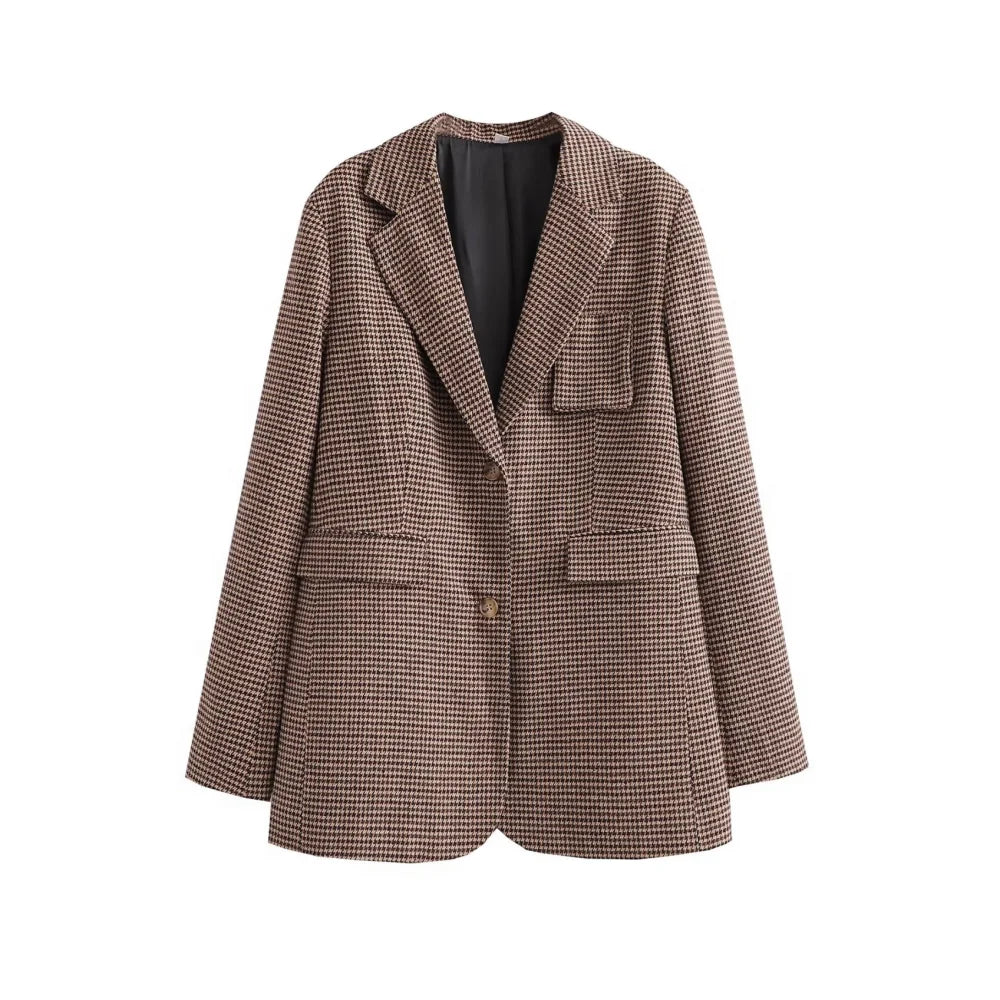 Conjunto Feminino Blazer Marrom Envelhecido e Saia Plissada Rodada Loja Kingseven Oficial