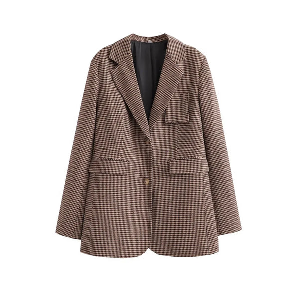 Conjunto Feminino Blazer Marrom Envelhecido e Saia Plissada Rodada Loja Kingseven Oficial