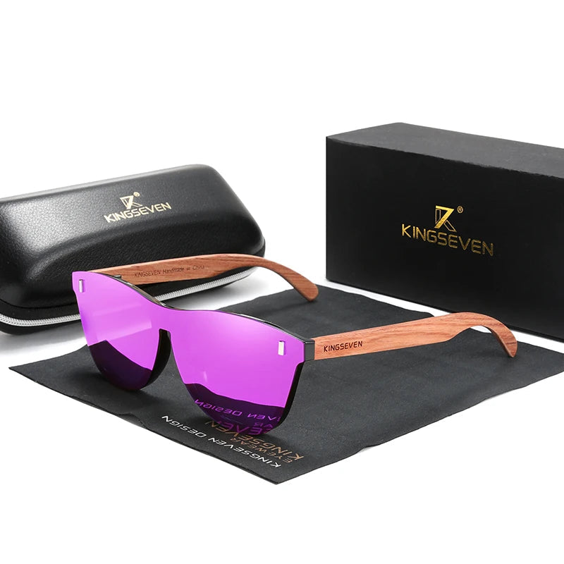 Óculos de Sol Kingseven Polarizado  Lente Espelhada rosa